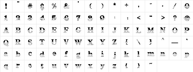 Clipz 4thJuly Regular  glyph index