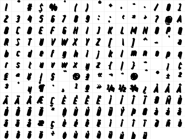 Ruler Volume Shadow Regular  glyph index