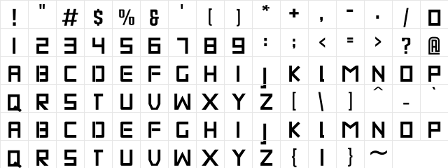 Big Regular  glyph index