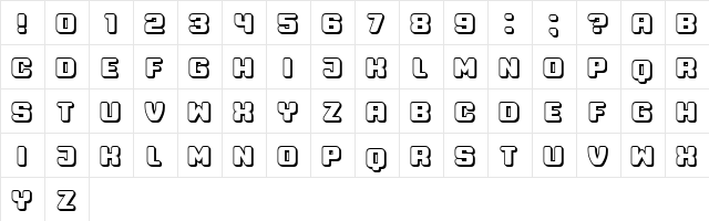 Professor 3D Regular  glyph index