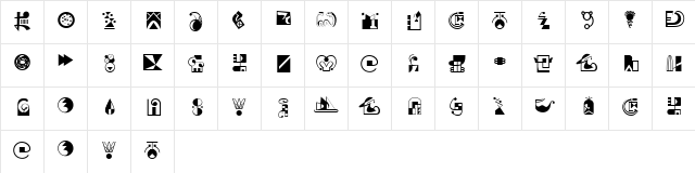 Larasukma Regular  glyph index