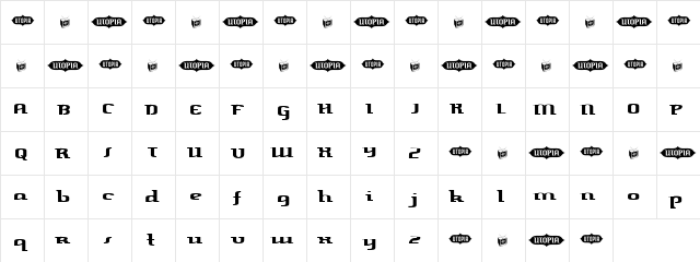 Harper Free Version Regular  glyph index