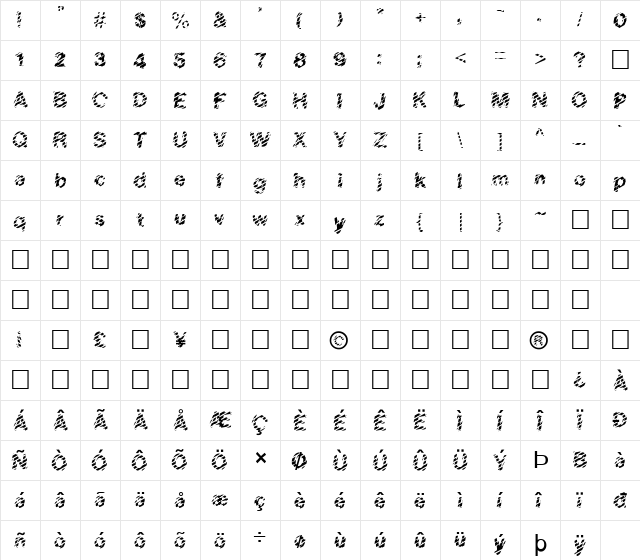 FZ UNIQUE 20 STRIPED Normal  glyph index