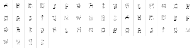 KR Boxy Regular  glyph index