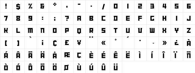 AubetteArchiType Normal  glyph index