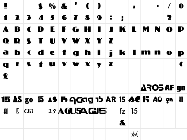 Coliseo-Normal Regular  glyph index