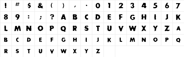 BadDogSCapsSSK Regular  glyph index