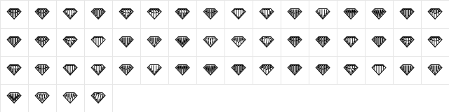 Diamond Monogram Book Regular  glyph index
