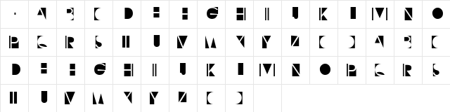 NegativeO Normal  glyph index