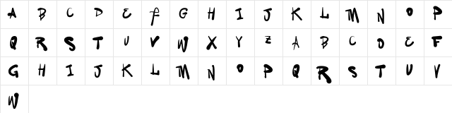 Vtks Family Regular  glyph index