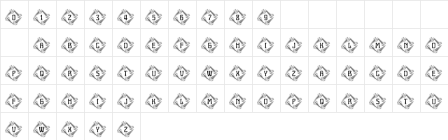 101! Party Horns Regular  glyph index