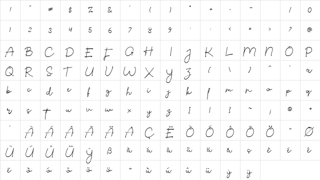 Sarastvale Regular  glyph index