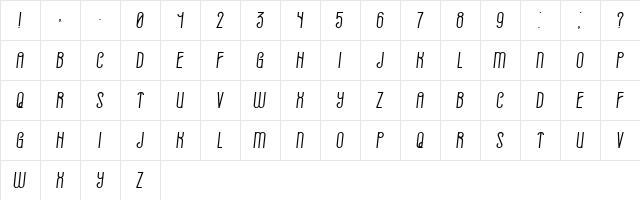 Already Book Italic  glyph index