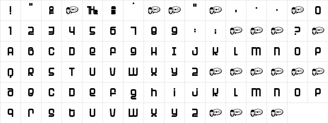 Planet Regular  glyph index
