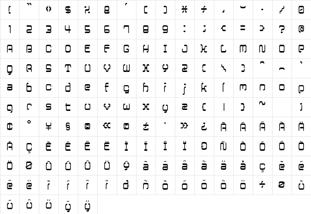 12SaruYellowFog Regular  glyph index