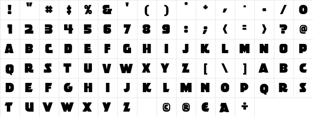 CC Stormtrooper Medium  glyph index