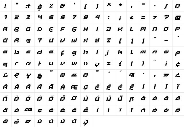 Cyberwar FastDefense  glyph index