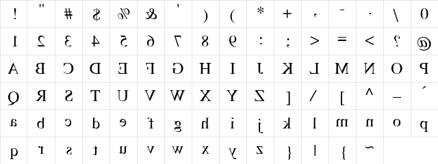 Flip Regular  glyph index