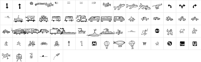AleTransportLL Regular  glyph index