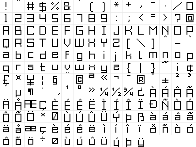 Grixel Acme 9 Regular Xtnd Regular  glyph index