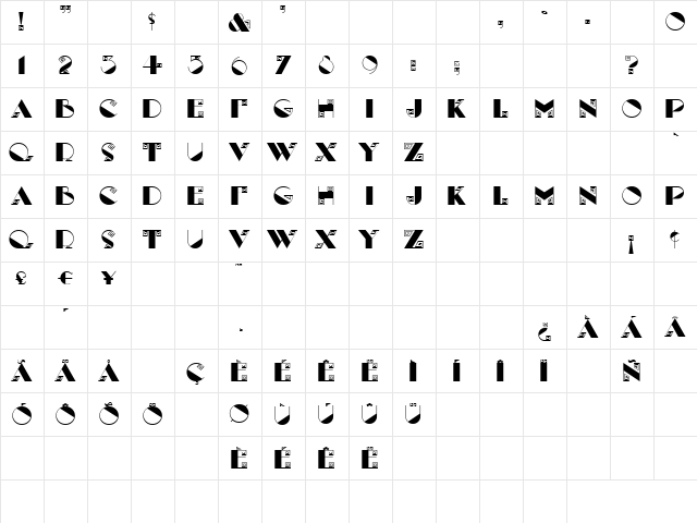 Labyrinth Capital Regular  glyph index