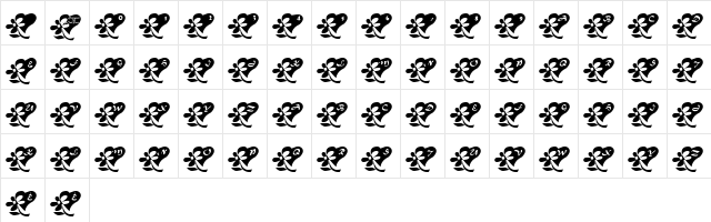 LCR Flowers From My Heart Regular  glyph index
