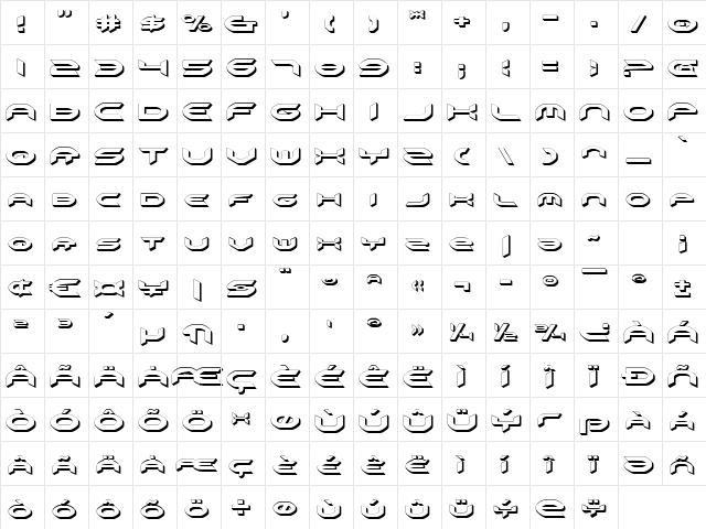 Omni Girl 3D 3D  glyph index