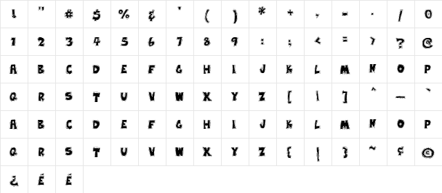 Earwax Wit Regular  glyph index