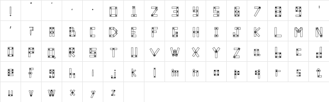 Blocks N Bolts Regular  glyph index