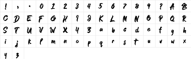 Blondness Demo Regular  glyph index