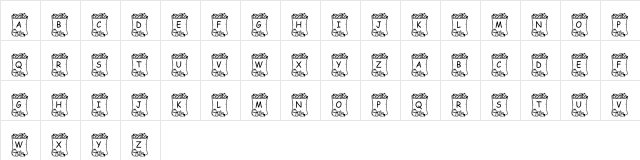 pf_bag4 Regular  glyph index