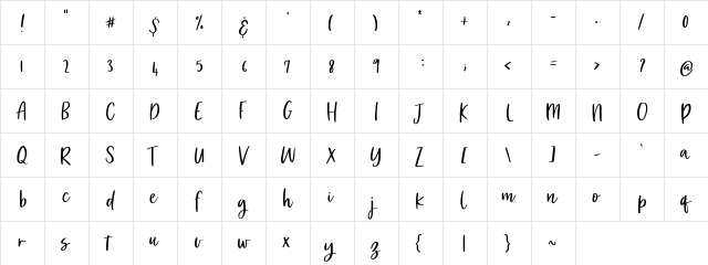 Market Saturday Regular  glyph index