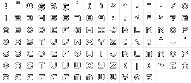 Vertigo Upright BRK Normal  glyph index