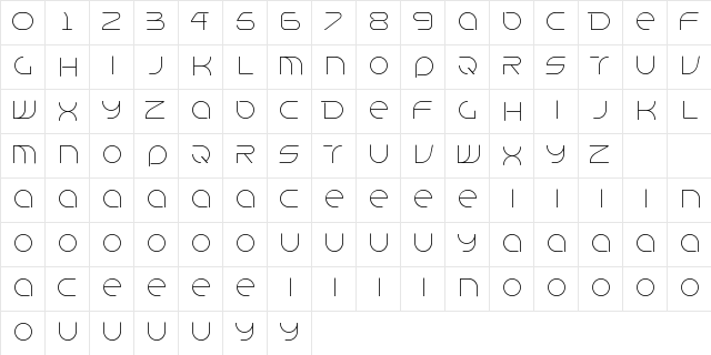 Deras Demo Light Regular  glyph index