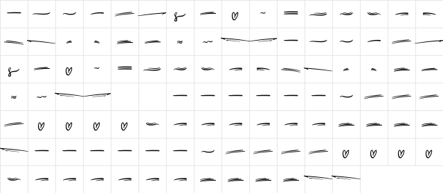 Attaya Extrass  glyph index