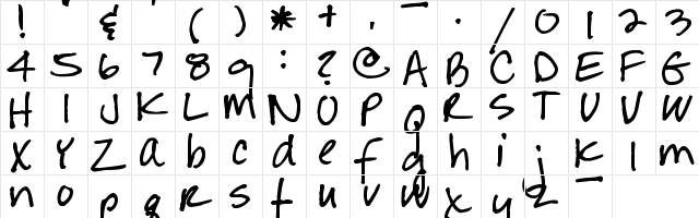 Pea Jean Regular  glyph index