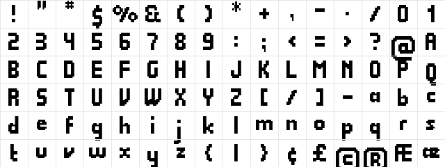 Quadrit Regular  glyph index