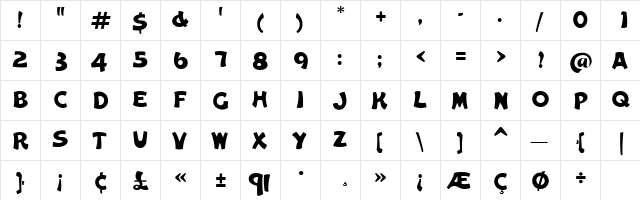 Cameo Regular  glyph index