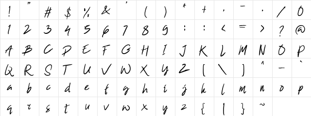 Winkdeep One Regular  glyph index