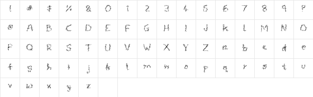 ElectroFried Regular  glyph index