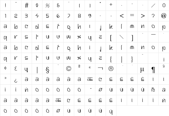 Harpoon Plain  glyph index