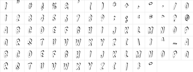 VTCSuperMarketSuperSale3D Regular  glyph index