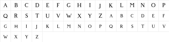 Giveny Free Regular  glyph index