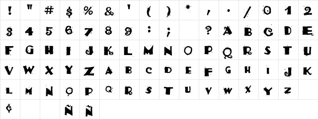 Salsa Regular  glyph index