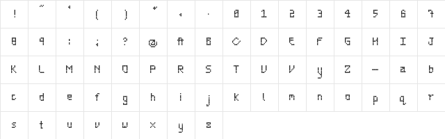 Chipped Regular  glyph index