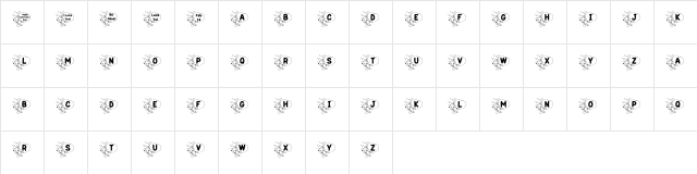 KR Valentine Kat Regular  glyph index