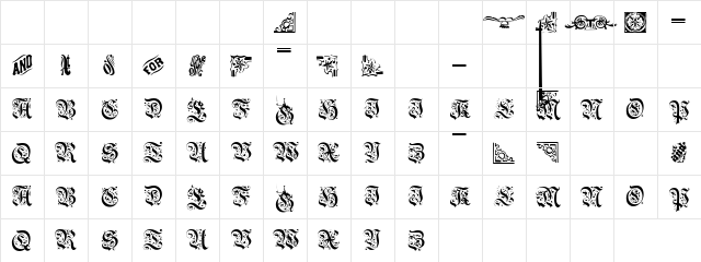 Dogly Bogly Regular  glyph index
