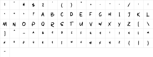 Westpart Regular  glyph index