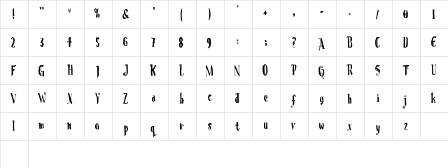 Christmas On Crack Regular  glyph index