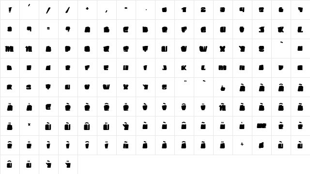 Kosmo Cat Regular  glyph index